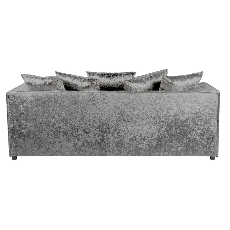 Romelia 3 Seater Velvet Sofa, Silver