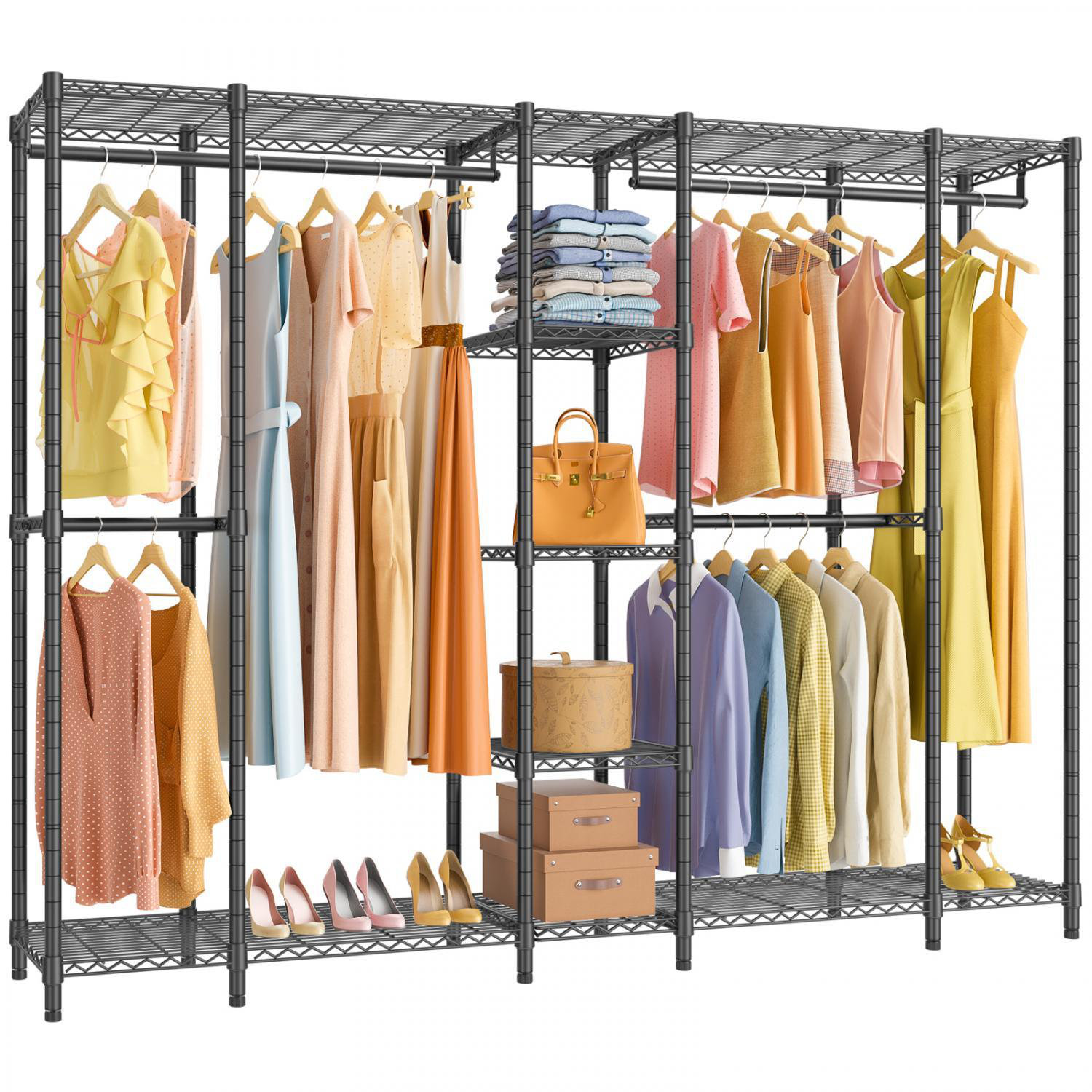 Rebrilliant Leiton 89.8 Metal Clothes Rack Reviews Wayfair