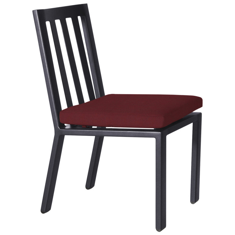 Aris Outdoor Dining Side Chair, Harris Stone, Graphite