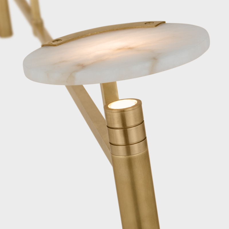 Melange 2 - Light LED Chandelier, Antique-Burnished Brass