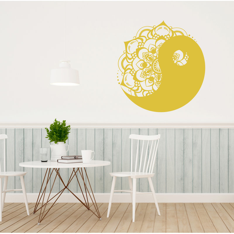 Adhésif décoratif mandala bohémien, H 42 po x l 42 po, Doré