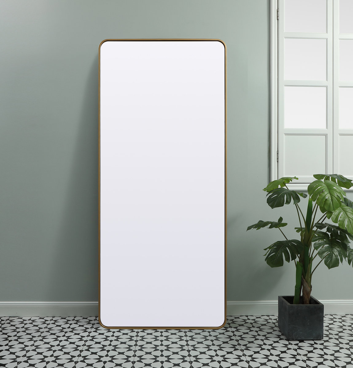 Sabine Accent Mirror, Brass, 72" x 32"