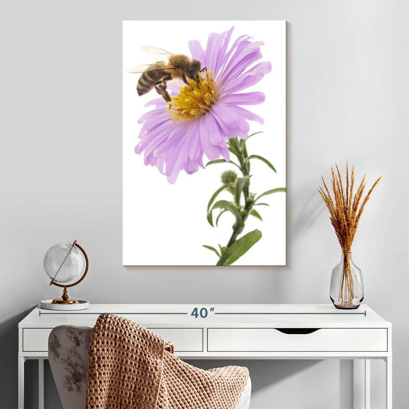 Brampt abeille sur une fleur, H 30 po x l 20 po