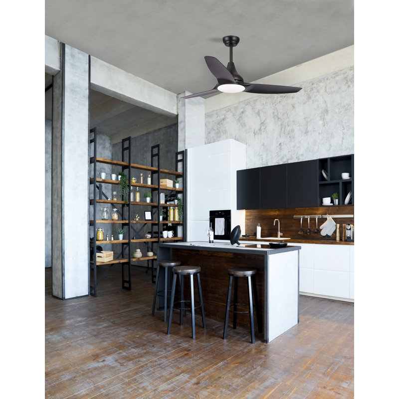 122cm Ceiling Fan with LED Lights, Black