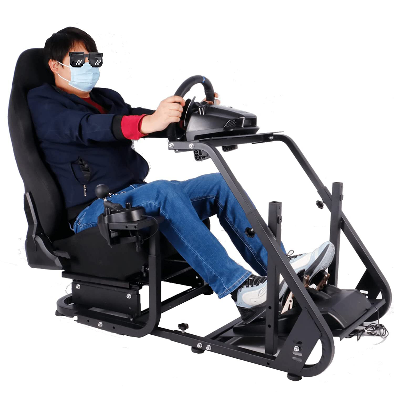 Anman Racing Simulator Cockpit Stand with Red Racing Chair fit Logitech G29  G920 G923 Thrustmaster & Reviews