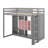 Twin Size Wood Loft Bed With Wardrobe, Shelves And Cabinet-41436627