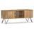 Hunter 60"W Solid Mango Wood Industrial TV Stand for TVs up to 65" with 2 Cabinets and Open Shelf-2087967493