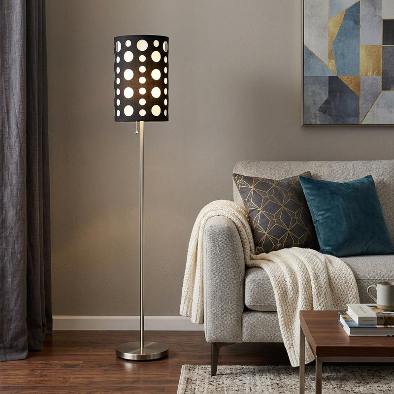 Anaaya 66'' Steel Novelty Floor Lamp, Black/White