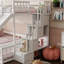 Lit superposé simple au-dessus de double en bois massif avec glissade, escalier de rangement et garde-corps de sécurité-1021637107