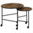 2 Piece Nesting Table Set with Caster-Wheels, Modern Design for Versatile Use and Easy Mobility in Any Living Space