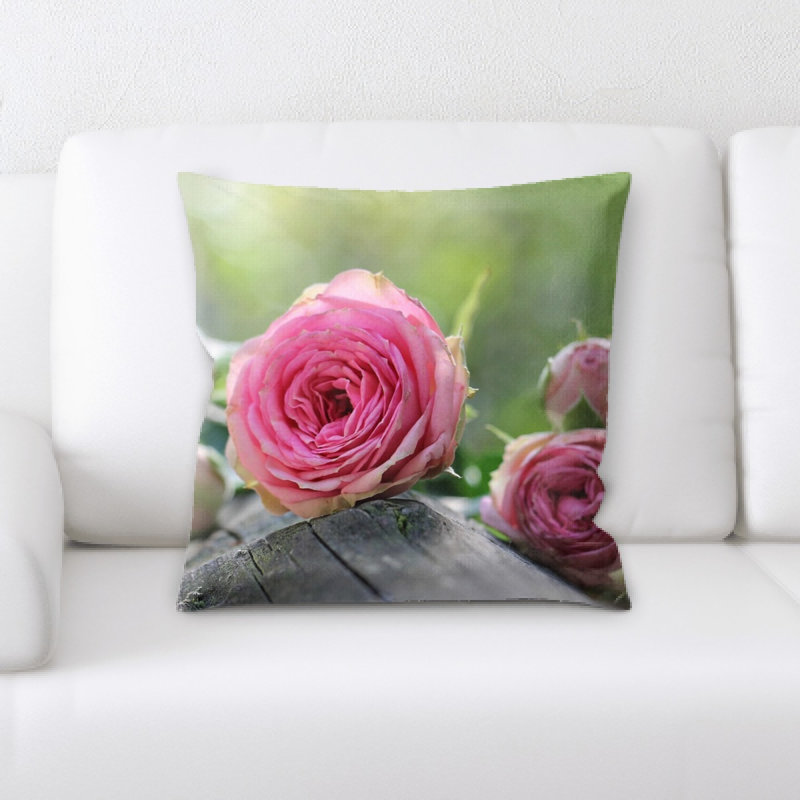 Housse et insert de coussin carré rose