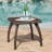 17.7" Outdoor Accent Side Table - PE Wicker & Iron, Weatherproof, Perfect For Chairs, Drinks & Snacks - Easy Assembly-1794652008