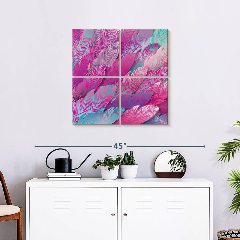Kerner Iridescent Pink Feathers, 26'' H x 26'' W