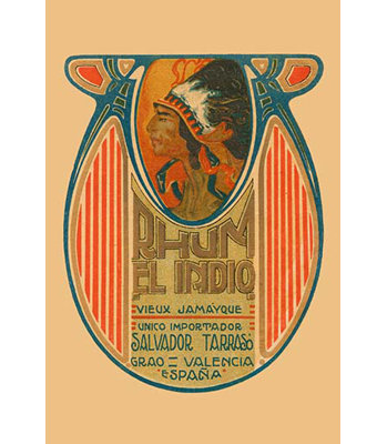 « rhum el indio », affiche rétro