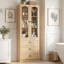 Bibliothèque H 80 "x l 23,6" avec tiroirs en bois et porte en verre-1345603610