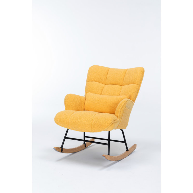 Fauteuil berçant et oscillant, housse en velours pour une expérience confortable