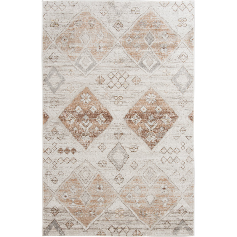 Tapis intérieur / extérieur en polypropylène Bungalow Rose Puryear, Rectangle 4 pi 11,1 po x 7 pi 6,6 po