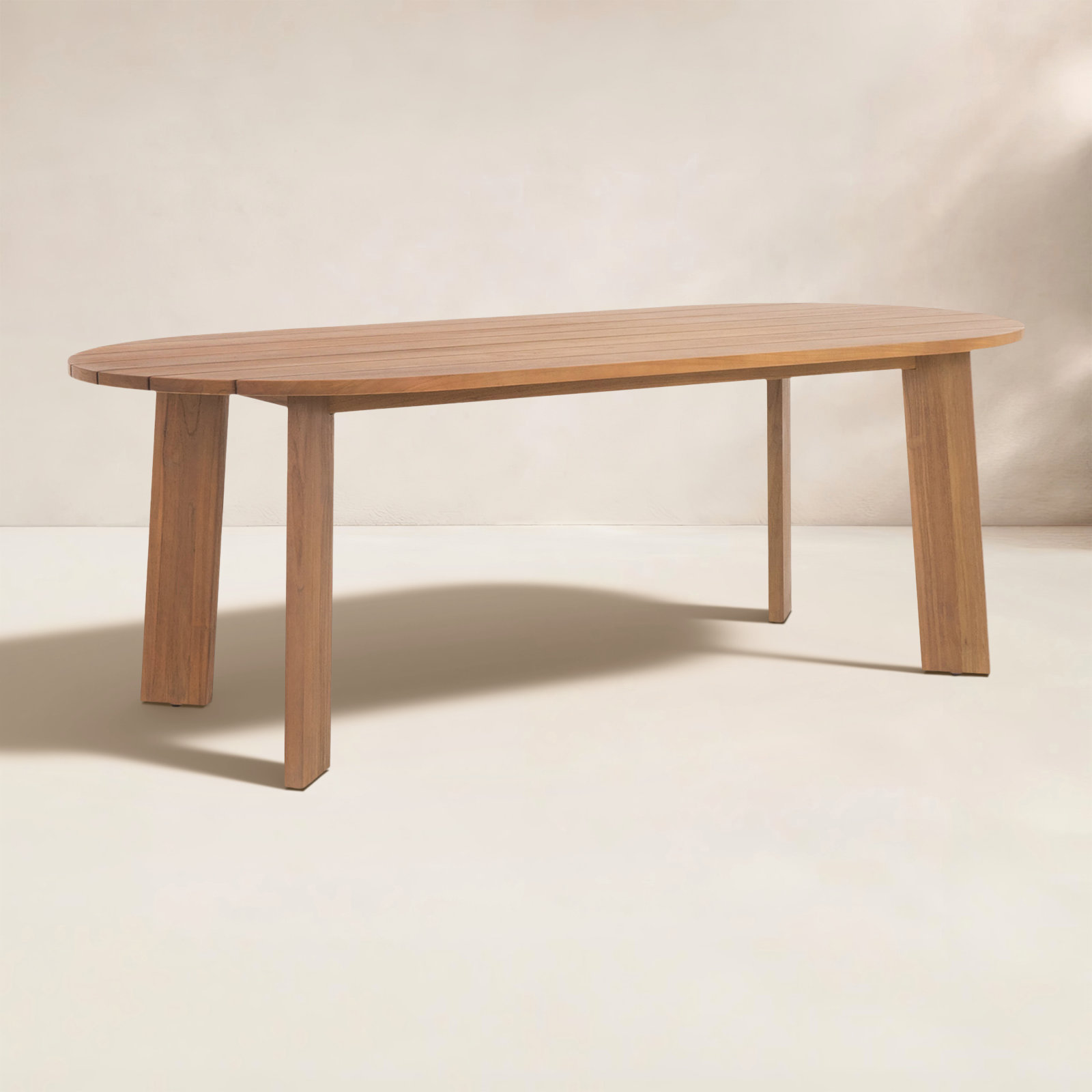 Pernelle 84" Teak Patio Dining Table, Natural