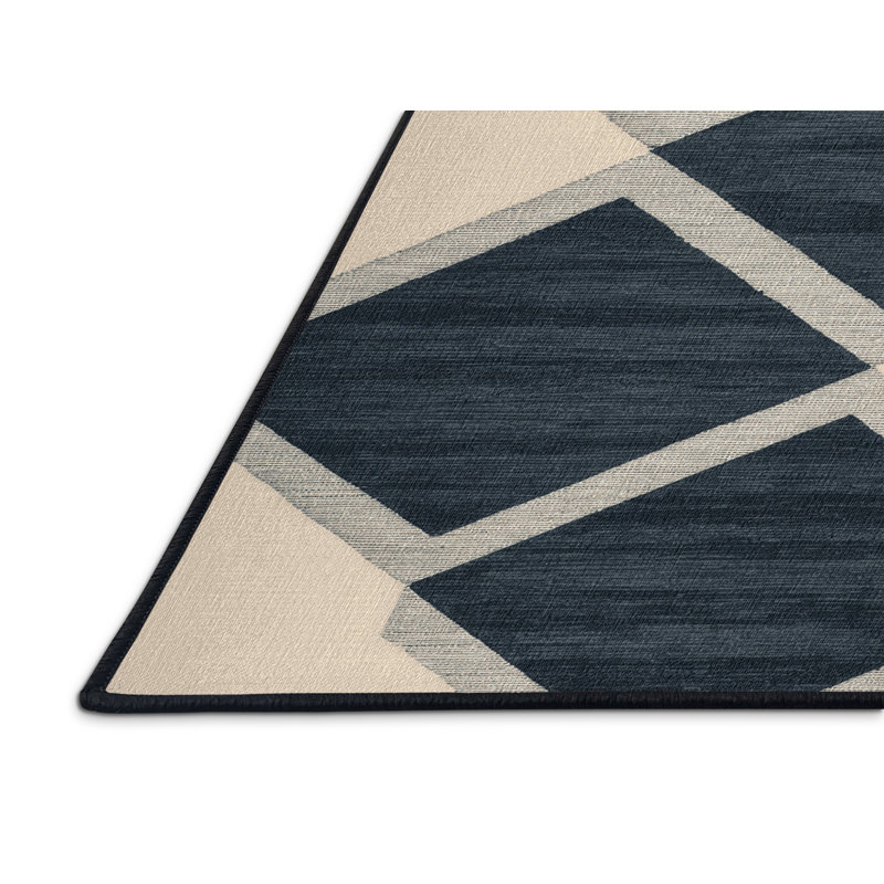 Machine Washable Checkered Gray Area Rug, Rectangle 3' x 5'