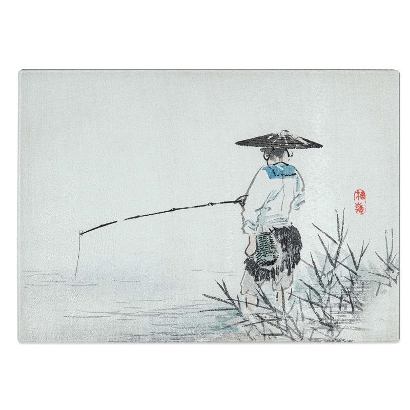 Glass Fisherman by Kono Bairei Chopping Board, 28.5 cm W x 20 cm L