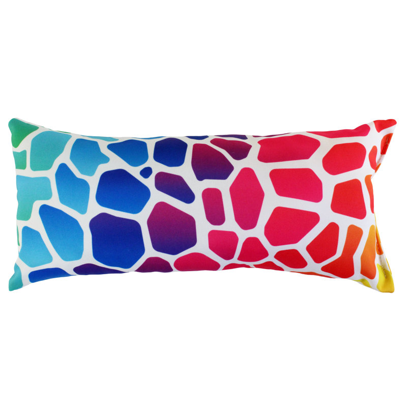 Animal Print Reversible Throw Pillow, Rainbow Gradient