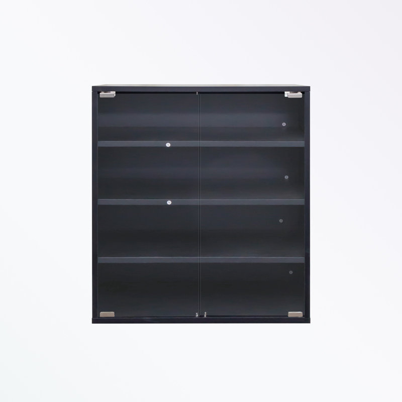 Shoe Box with RGB LED Light, Wooden Stackable Shoe Storage Box with Glass Door, Shoe Storage Bin Shoe Display Case for Sneakers (4 Tier-1)