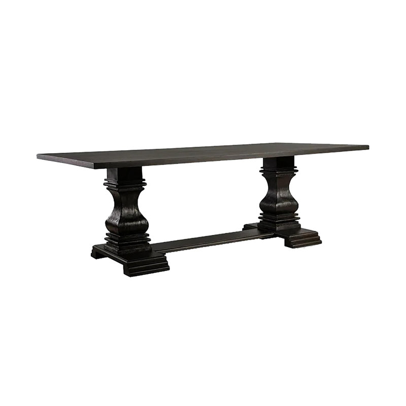 83.6" W Rustic Dining Table, Antique Black