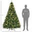 Sapin de Noël complet de 7 pi, 700 blanc chaud, 2154 branches, arbre de pratique facile à assembler et à démonter avec lumières DEL, sapin, base pour stabilité