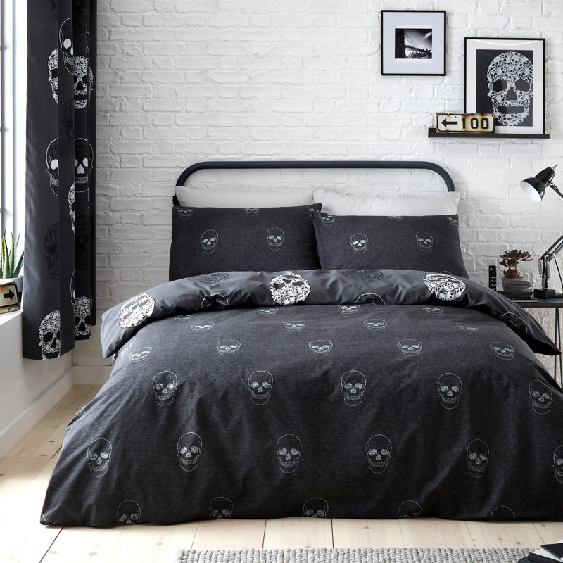 Skulls Duvet Cover Set, Single