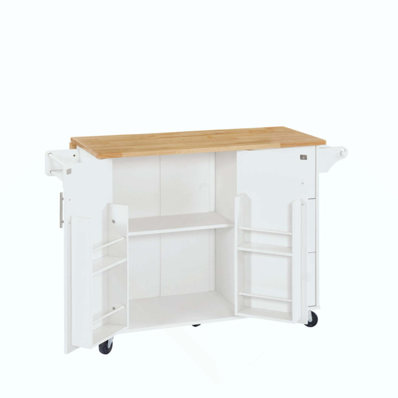 Îlot de cuisine avec comptoir à abattant, chariot d'îlot de cuisine roulant, table d'îlot de cuisine avec porte de grange avec armoire de rangement et support de tour, table d'îlot sur roulettes pour la cuisine