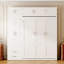 Grand lit escamotable mural avec armoire supérieure, tablettes et garde-robe, lit pliant peu encombrant-1574019661