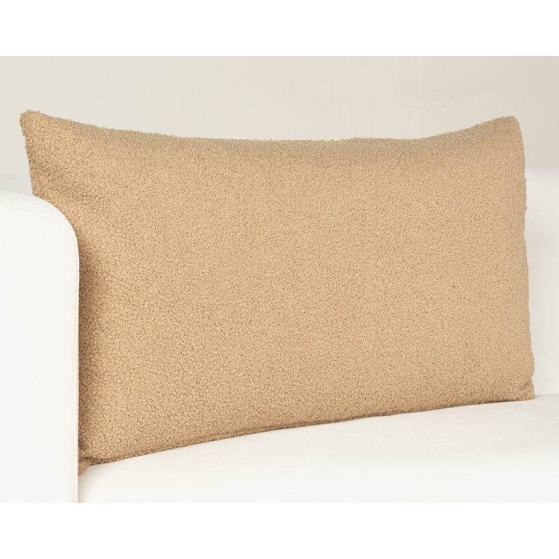 Maudette Striped Reversible Throw Pillow, Beige, Feather