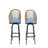 Set Of 2 Outdoor Patio Barstool, All Weather Rattan Bar Chair With Armrests And Backrest, PE Wicker