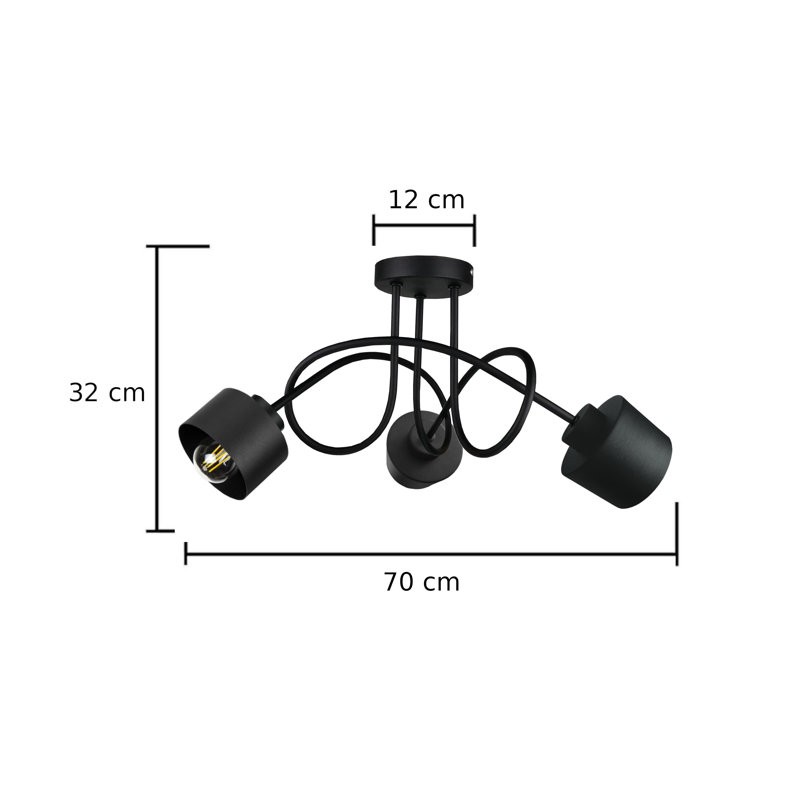 Barnaton Flush Mount, Black, Black