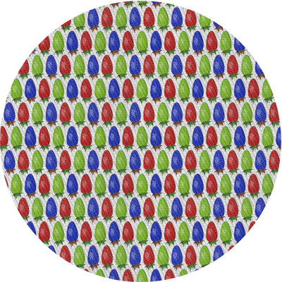 Tapis vert/bleu marine à motifs