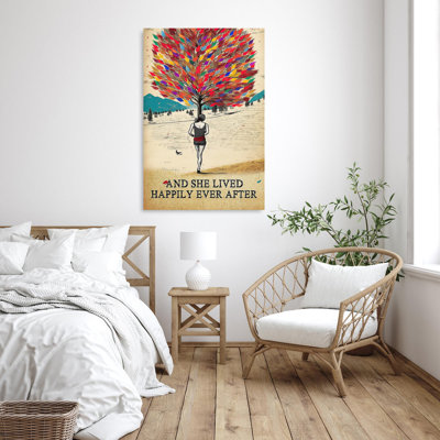 And She Lived Happily Ever After - 1 Piece Rectang " And She Lived Happily Ever After - 1 Piece Rectangle Graphic Art Print On Wrapped Canvas "