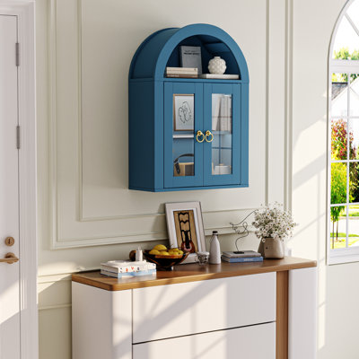 Armoire murale arquée moderne avec tablettes réglables et éclairage à DEL pour le rangement des médicaments dans la salle de bain