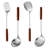 Professional 4-Piece Stainless Steel Kitchen Utensil Set With Heat-Resistant Wooden Handles, Heavy-Duty 304 Restaurant-Grade Tools, Dishwasher Safe For Easy Cleaning