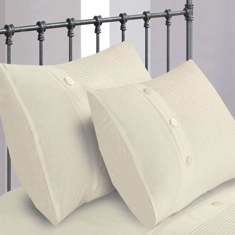 Amrah Polyester Solid Colour Duvet Cover Set, Superking Duvet Cover Set, Beige