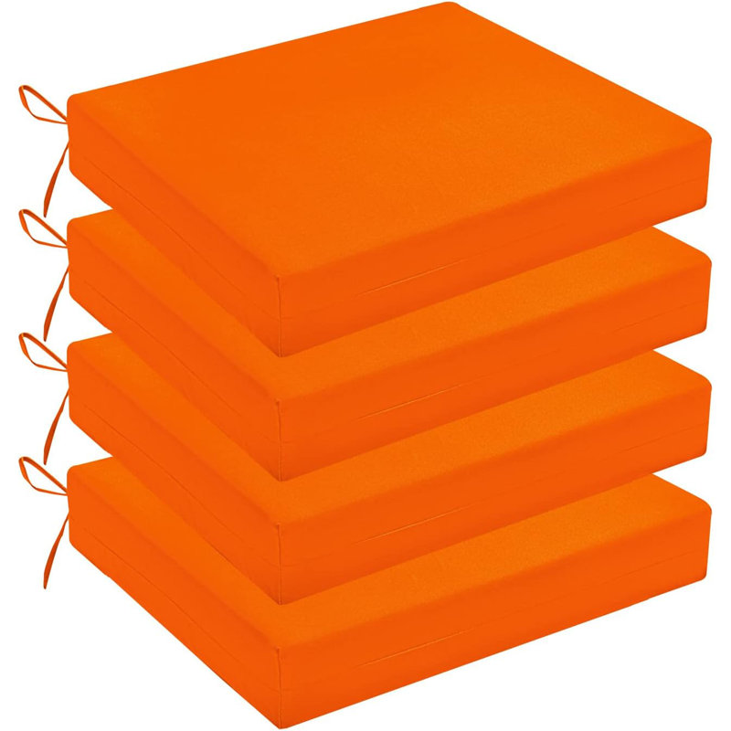 Coussin de siège extérieur (ensemble de 4) l 18,5 po x P 16 po x H 3 po, Orange