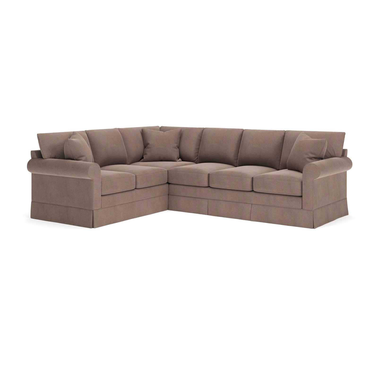 Friedman L-Sectional, Left Hand Facing, Bella Cocoa Performance Velvet