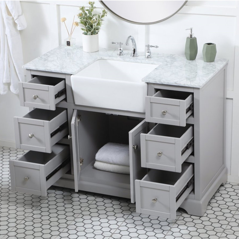 Ensemble de meuble-lavabo simple 48 po Pardue, Gris