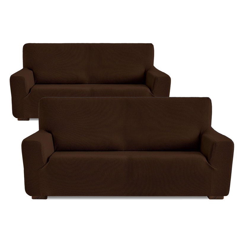 Monaco Sofa Slipcover, Set 3+2 Seats, Brown