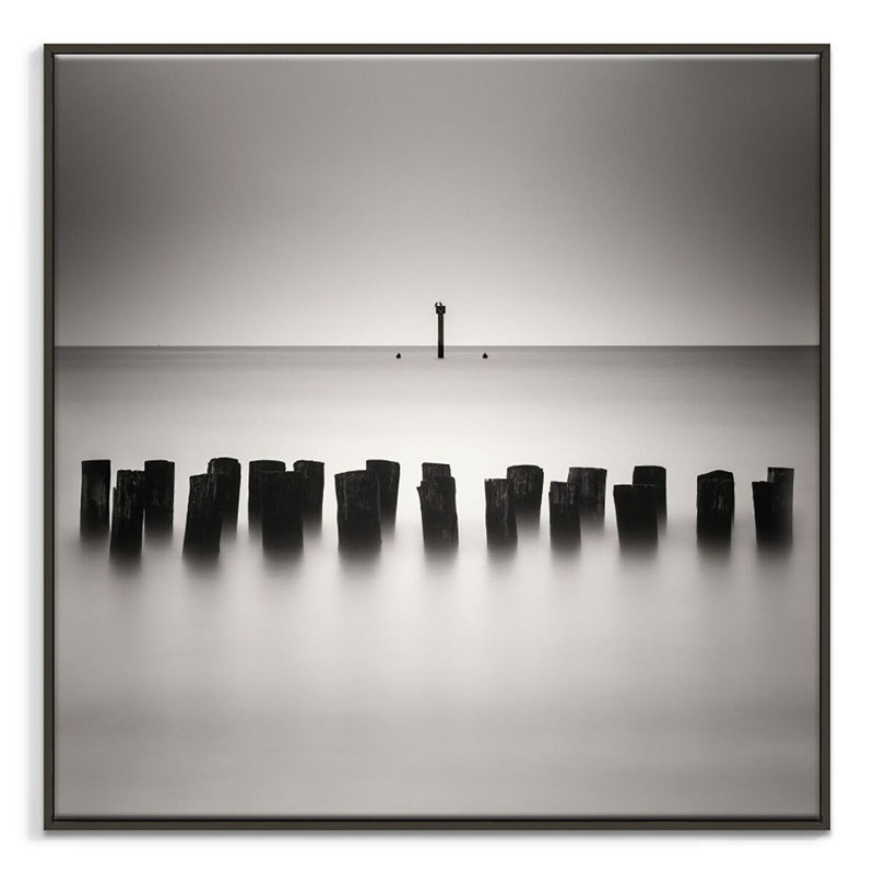 1 Piece Wall Art on Canvas, 41cm H x 41cm W, Black Floater Framed