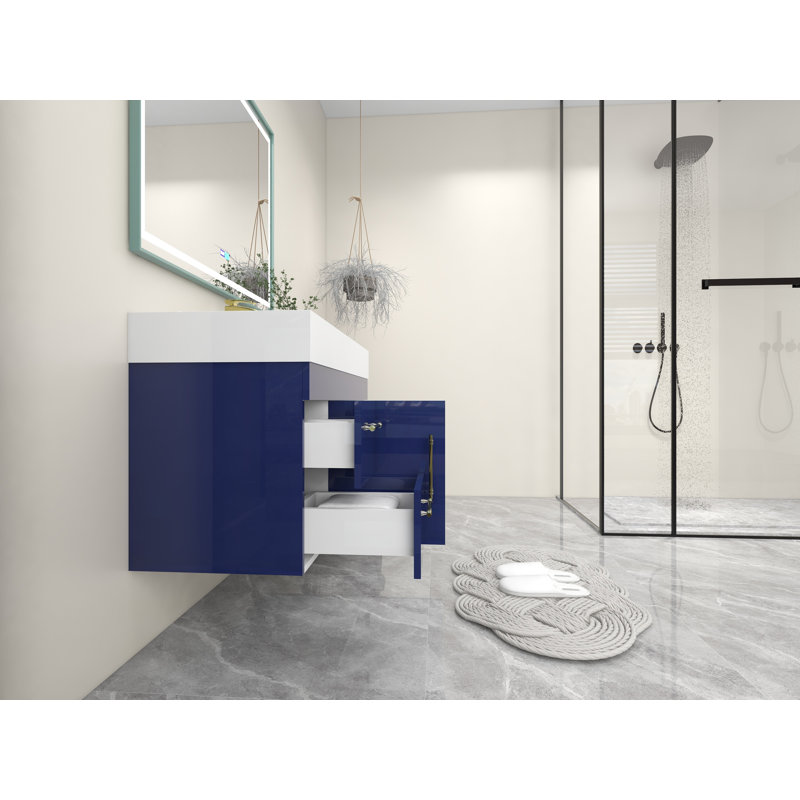 Ensemble de meuble-lavabo simple 42 po, Bleu nuit brillant