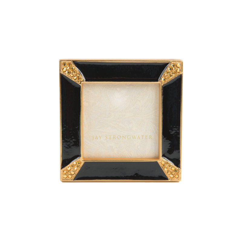 Leland Pavé Corner Metal Picture Frame, Black