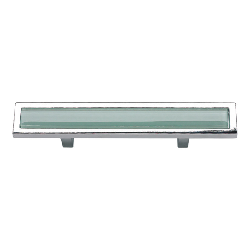 Spa 3" Center to Center Bar Pull, Polished Chrome/Green
