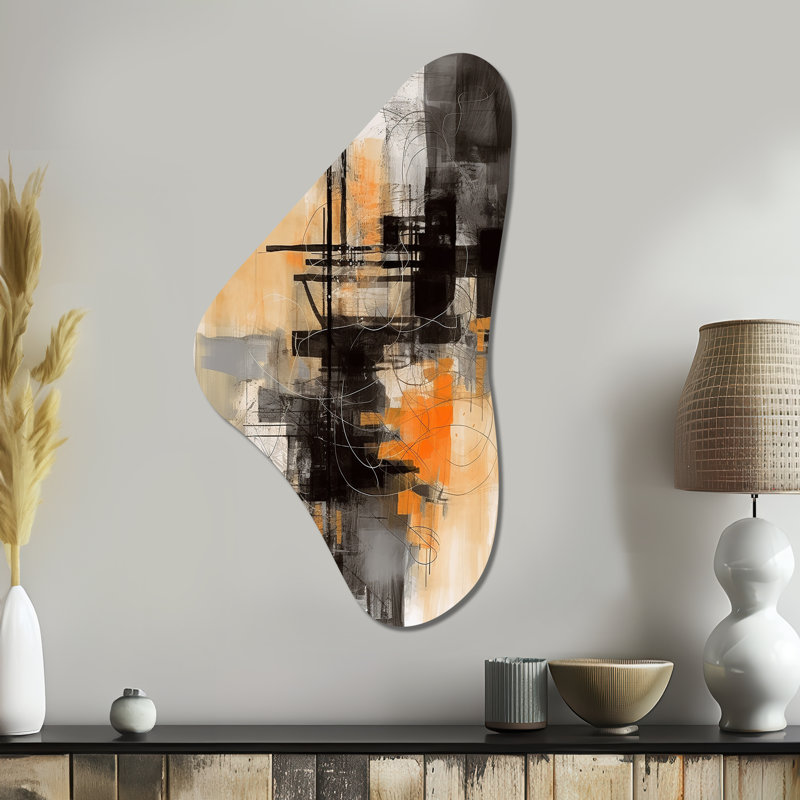 «Abstract Design Shapes II», art mural asymétrique en forme de Boomerang, H 39 po x l 21 po