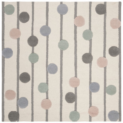 Santario Handmade Tufted Wool Cream/Brown/Blue/Orange/Green Rug