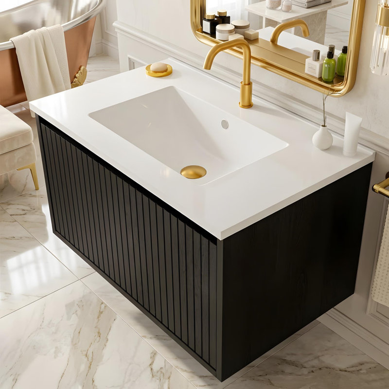 Meuble-lavabo 30 po avec lavabo en céramique et tiroir divisé